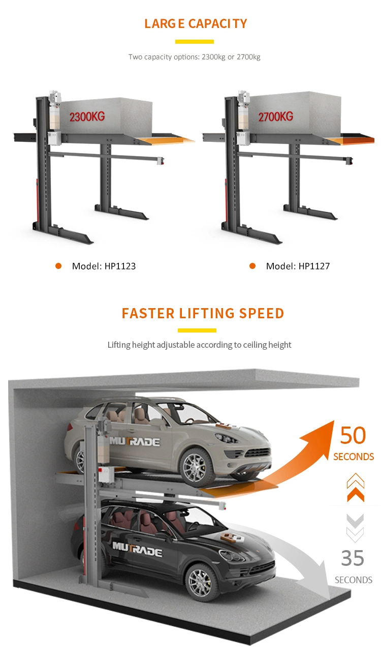 CE Approved Hydraulic Car Stacker Mechanical 2 Post Car Parking Lift