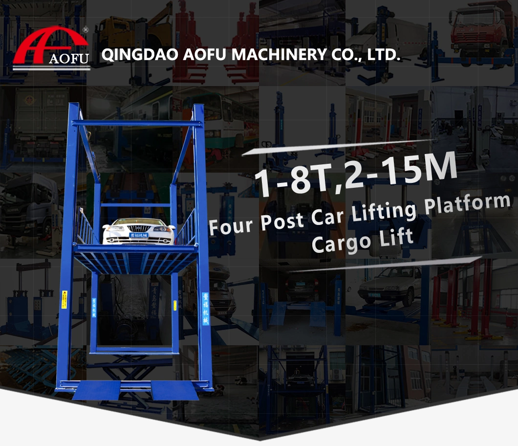Aofu 4 Post Hydraulic Car Parking Lift Auto Lift Car Elevator Garage Equipment Car Lift in Workshop