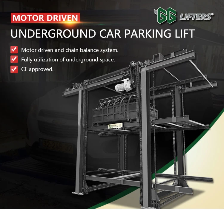2 cars hidden Pit lifting parking system