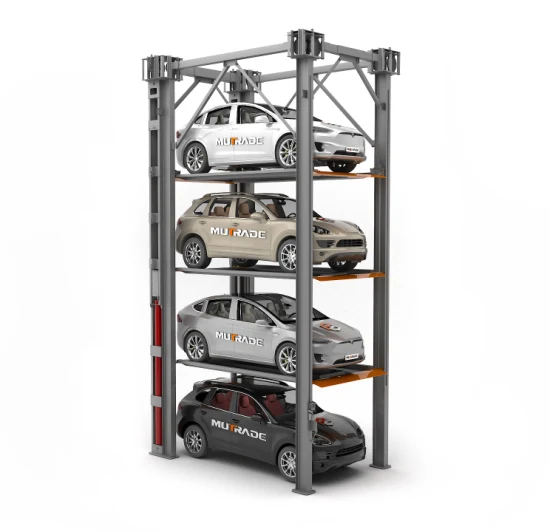 Hydraulic 4 Post Simple Vertical Quad Stacker Auto Parking Lift