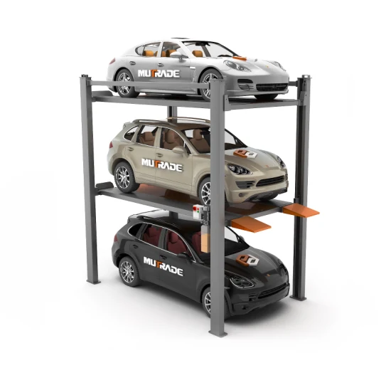 4 Post Car Stacker Parking Lift Garage Parking Vertical Triple Stacker for Car Storage